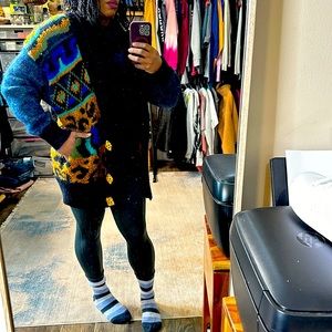 Vintage Funky Unique Slouchy Mohair Knit Cardigan Sweater S/M/L